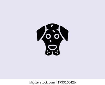 Dog head solid icon, dog face sign, dog head silhouette icon in glyph style, Vector graphics.