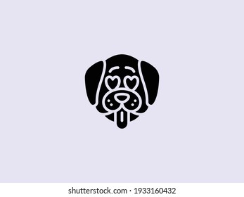 Dog head solid icon, dog face sign, dog head silhouette icon in glyph style, Vector graphics.