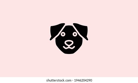 Dog head solid icon, dog face sign, dog head silhouette icon in glyph style, Vector graphics.