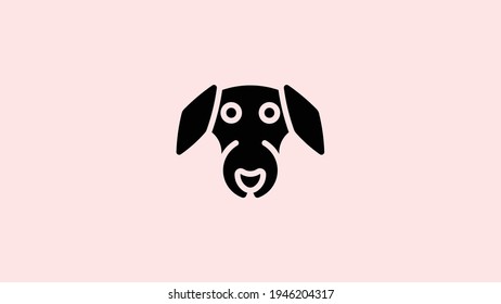 Dog head solid icon, dog face sign, dog head silhouette icon in glyph style, Vector graphics.