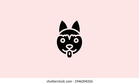 Dog head solid icon, dog face sign, dog head silhouette icon in glyph style, Vector graphics.