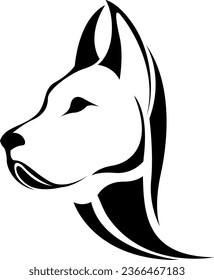 Hundekopf-Tätowierung, Tätowierungsgrafik, Vektorgrafik auf weißem Hintergrund.