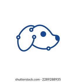 Dog head tech line simple logo