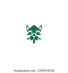 Dog head tree abstract logo design.