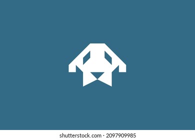Dog head unique geometric logo design