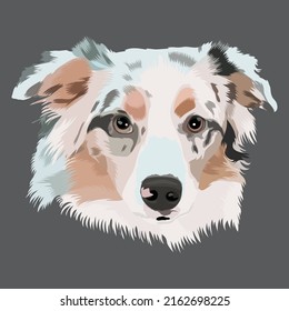 Dog Head Vector Design With Ash Gray Color Background