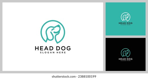 estilo de línea de diseño de vector de cabeza de perro