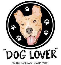 dog head vector design, for dog lover logo