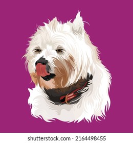 Dog Head Vector Design With Purple Color Background