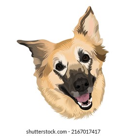 Dog Head Vector Design With White Color Background