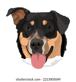 Dog Head Vector Design With White  Color Background