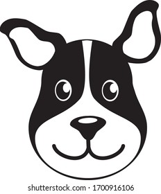 Dog head vector icon. Animal, pet cartoon symbol. Flat vector sign isolated on white background. Simple vector illustration for graphic and web design.