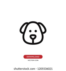 Dog head vector icon. Animal,pet symbol. Flat vector sign isolated on white background. Simple vector illustration for graphic and web design.