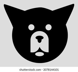Dog head vector illustration. An isolated flat icon illustration of dog head with nobody.