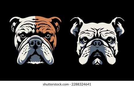 Dog head. Vector illustration isolated on black background