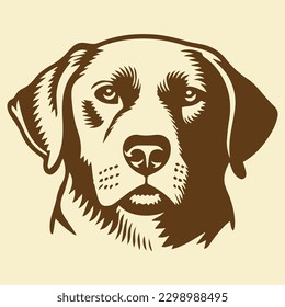 Hundekopf Vektorgrafik. Labrador Retriever Vintage Logo