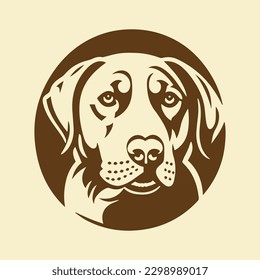 Hundekopf Vektorgrafik. Labrador Retriever Vintage Logo