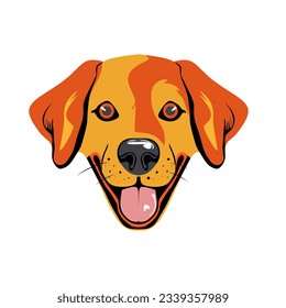 Dog head vector illustration logo icon orange brown color