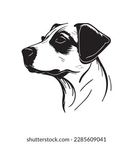 Dog head vector image on a white background. Vector illustration silhouette svg.