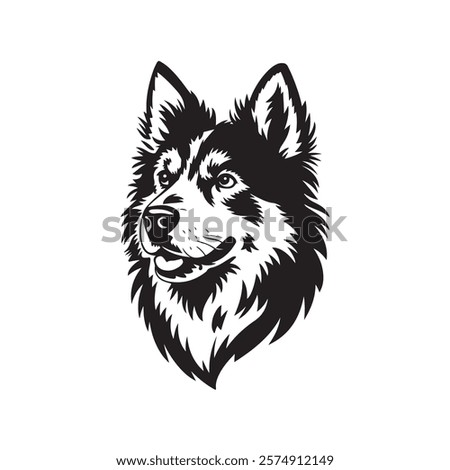 Dog Head Vector isolated on white background, Dog Silhouettes
