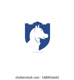 Dog head vector logo design. Pet care logo design. Pet icon vector. Pet love logo design.	