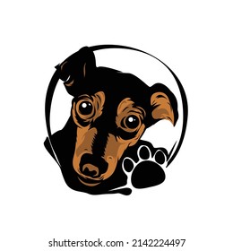 Dog head vector on a white background, Pets. animal