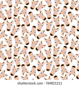 Dog head vector seamless pattern. 