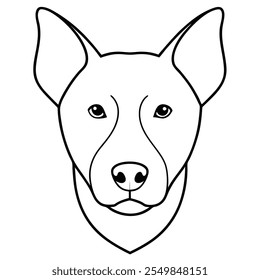 Dog head of a vector silhouette