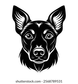 Dog head vector silhouette art illustration