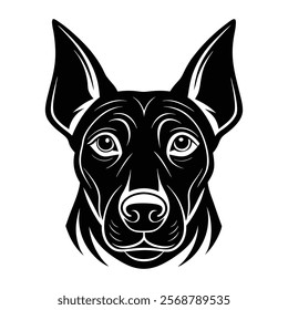 Dog head vector silhouette art illustration