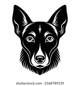 Dog head vector silhouette art illustration