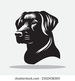 Dog head vector silhouettes illustration design, isolated white background. Logo type, Tee shirt, statue design illustration vector.