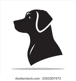 Dog head vector silhouettes illustration design, isolated white background. Logo type, Tee shirt, statue design illustration vector.