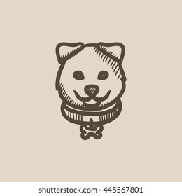Dog head vector sketch icon isolated on background. Hand drawn Dog head icon. Dog head sketch icon for infographic, website or app.