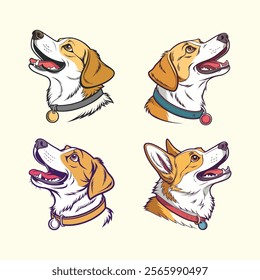 A dog head vector is a stylized, scalable digital illustration of a dog's head, often used for logos or icons