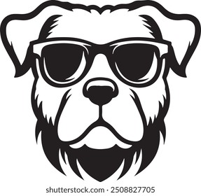 Dog Head  wearing sunglass vector art illustration"