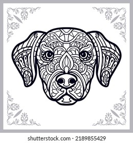 Dog head zentangle arts isolated on white background