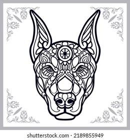 Dog head zentangle arts isolated on white background