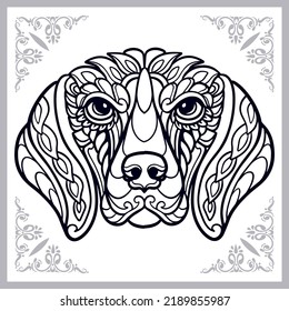 Dog head zentangle arts isolated on white background