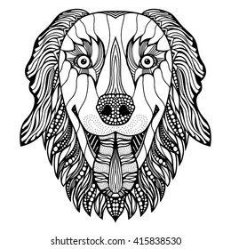 Dog Head Zentangle Stylized, Vector, Illustration, Freehand Pencil, Hand Drawn, Pattern. Zen Art. Ornate Vector