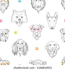 dog heads pattern