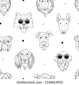 dog heads pattern