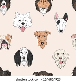 dog heads pattern