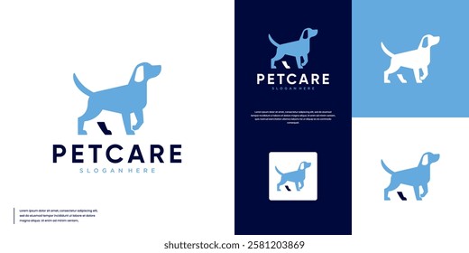 dog health clinic logo, pet, character, graphic design template.