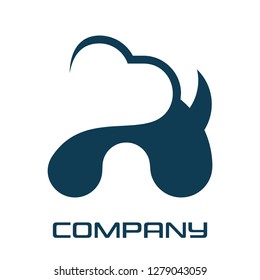 Dog and heart logo