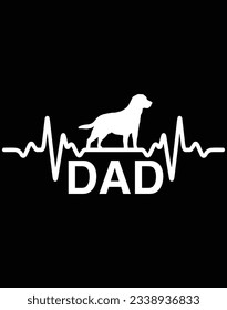 Dog heartbeat dad EPS file for cutting machine. You can edit and print this vector art with EPS editor.