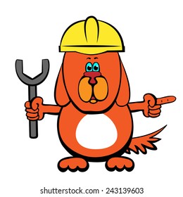 Dog in the helmet.