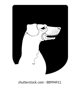 dog heraldic detailed vector black and white