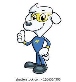 Dog hero posing
