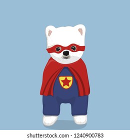 dog hero. Dog vector illustration, with Superhero vector cartoon illustration cute
